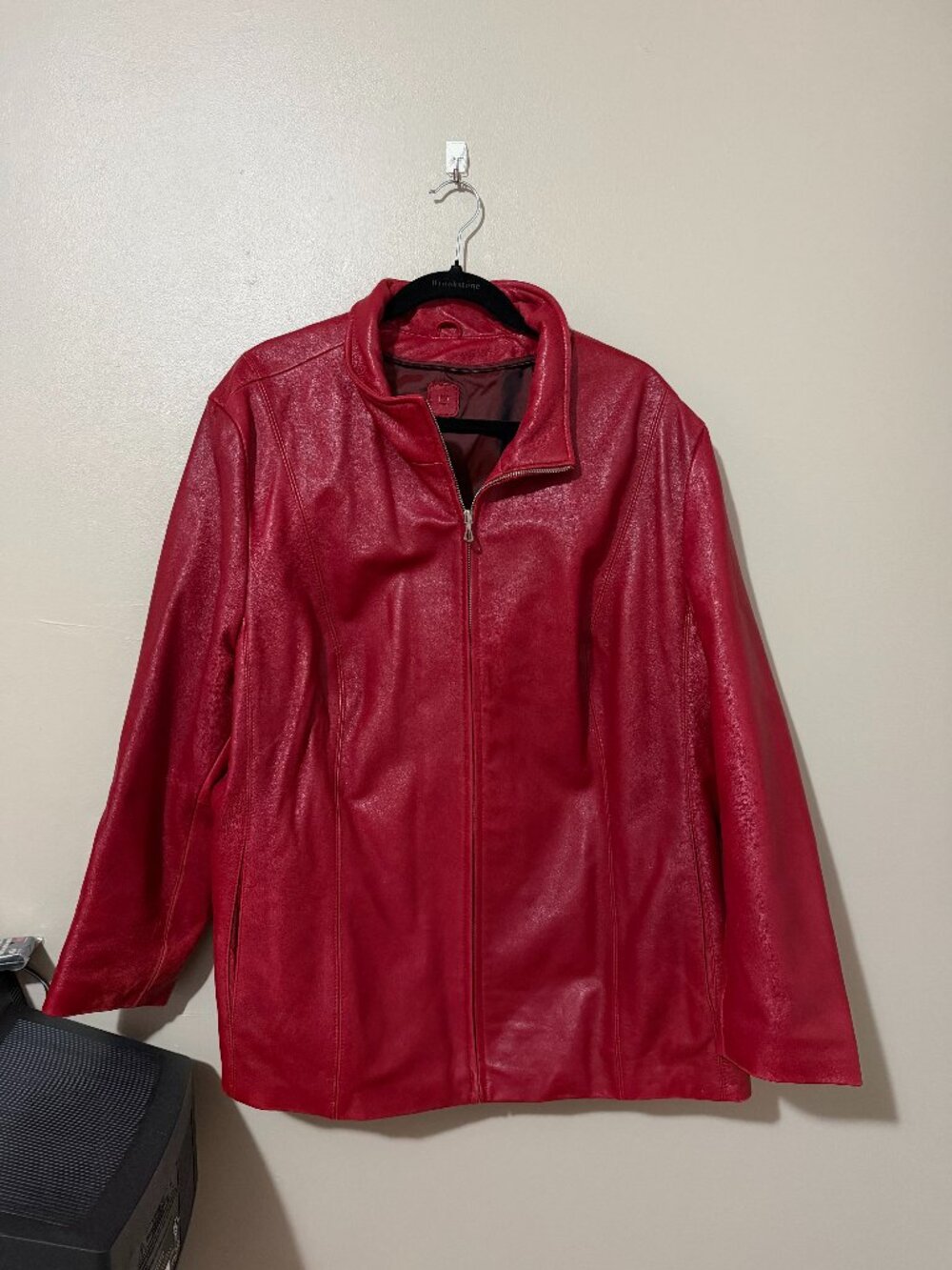 Vintage Plus Size Red Leather Jacket